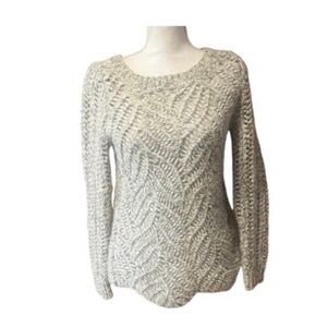 Loft Wool Blend Open Knit Pullover Sweater‎